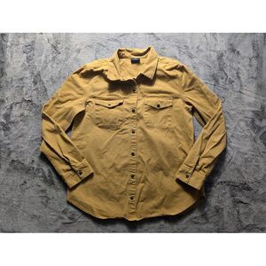 Empyre Long Sleeve Button Up Heavyweight Top Women's Size Large Khaki